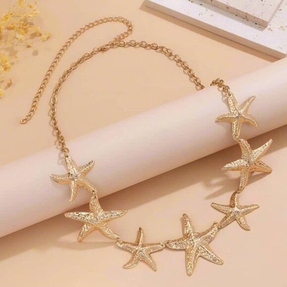 Gold Women's Starfish Waist Chain, Casual or Vacation Necklace - Picture 6 of 9